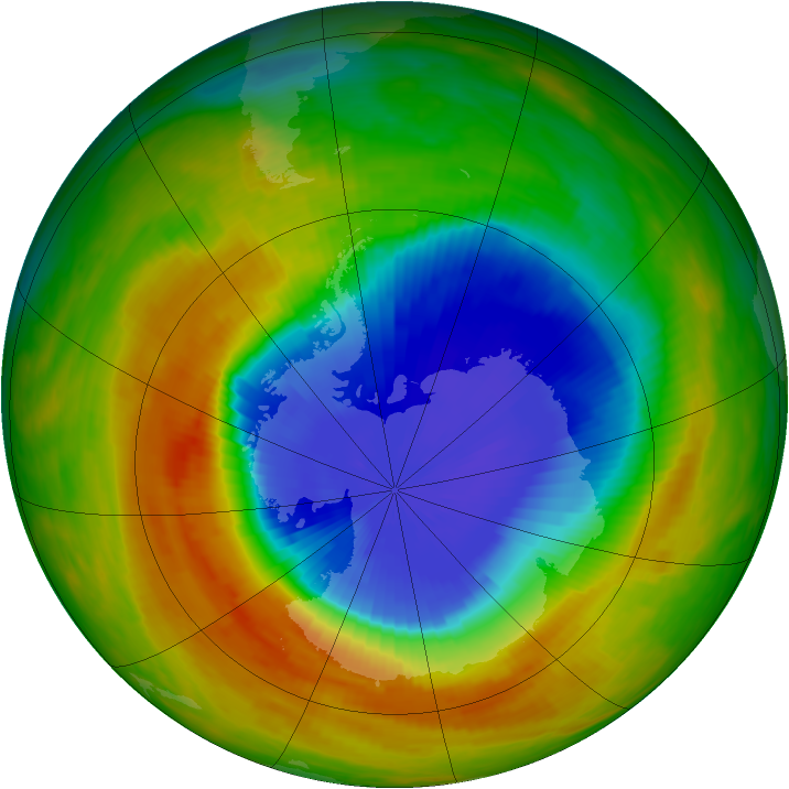 Antarctic ozone map for 02 November 1991